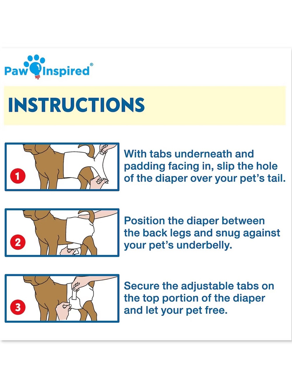 Paw Inspired SMALL Disposable Female Dog Diapers - 29 count - Picture 7 of 8